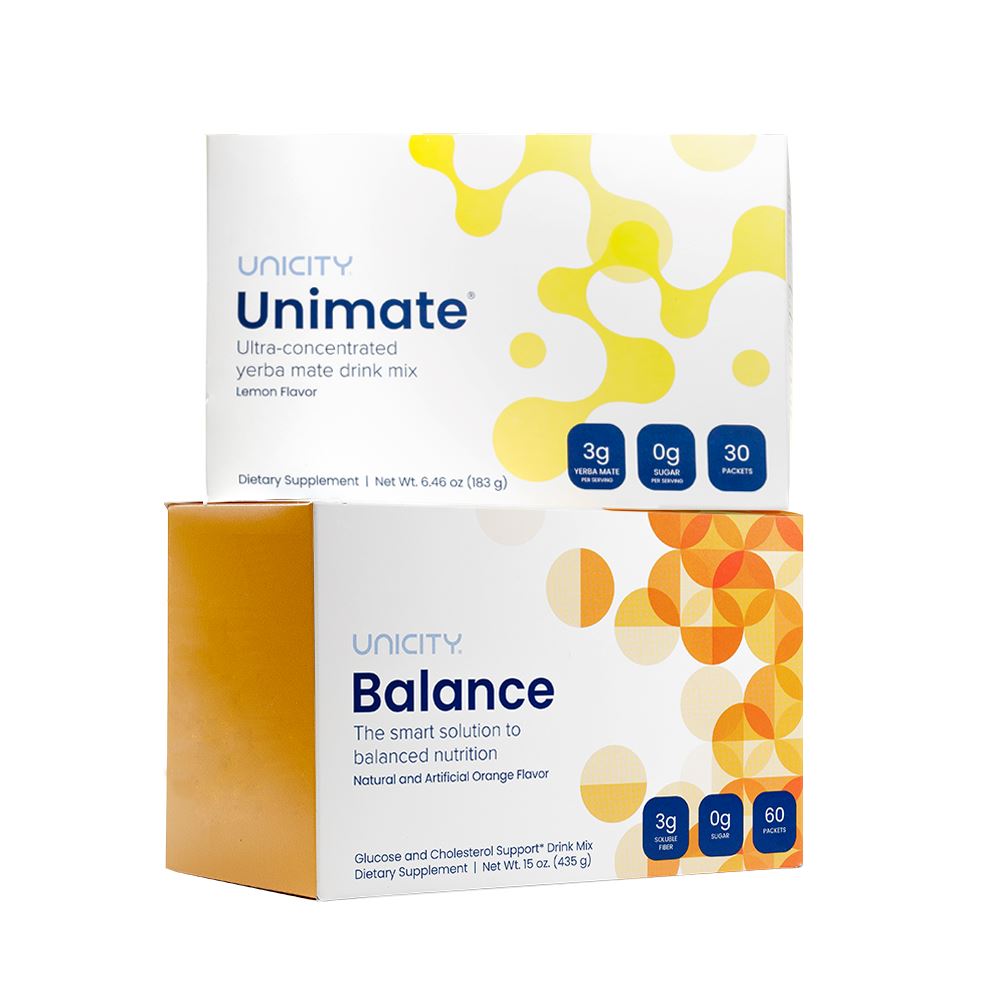 UNICITY FEEL GREAT Set mit Balance & Unimate LEMON Verpackung