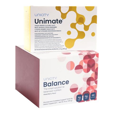 UNICITY FEEL GREAT Set Gesundheit & Schönheit Unicity Balance Mixed Berry + Unimate GINGER 